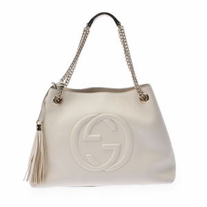 Gucci Soho Bag Ivory Chain Shoulder Calf GP White